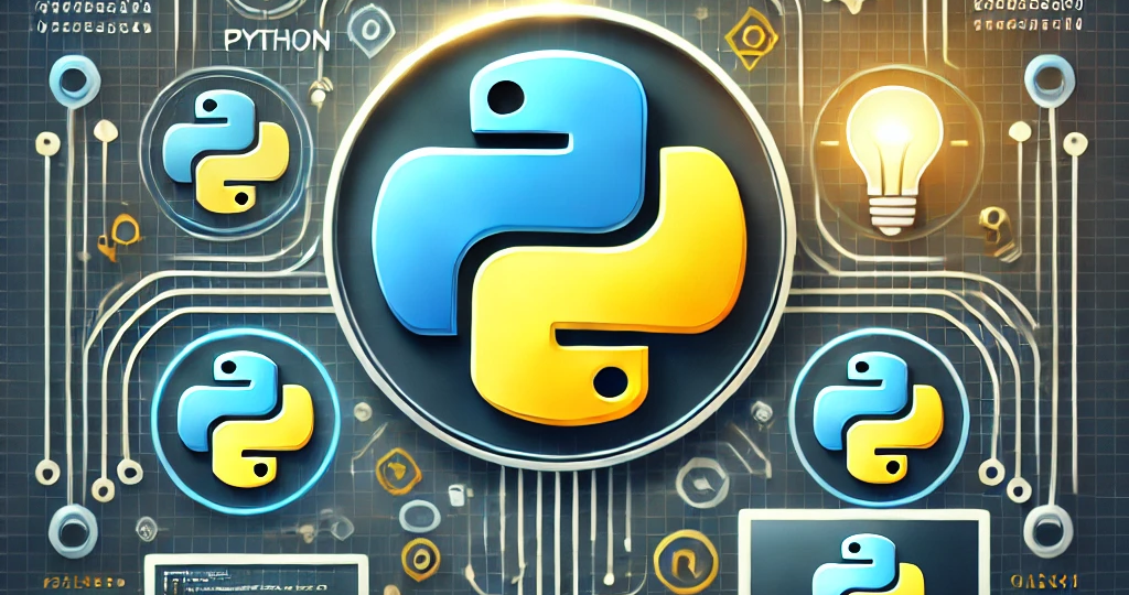 DALL·E 2024-09-30 15.08.56 - A modern and visually appealing image promoting a Python course for beginners without any text. The design prominently features the Python logo with i